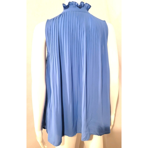 Loft Light Blue Sleeveless Blouse with Tassels - Size S - Picture 4 of 10